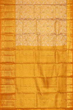 Image of Kanchipattu Golden Yellow Tissue Brocade Saree