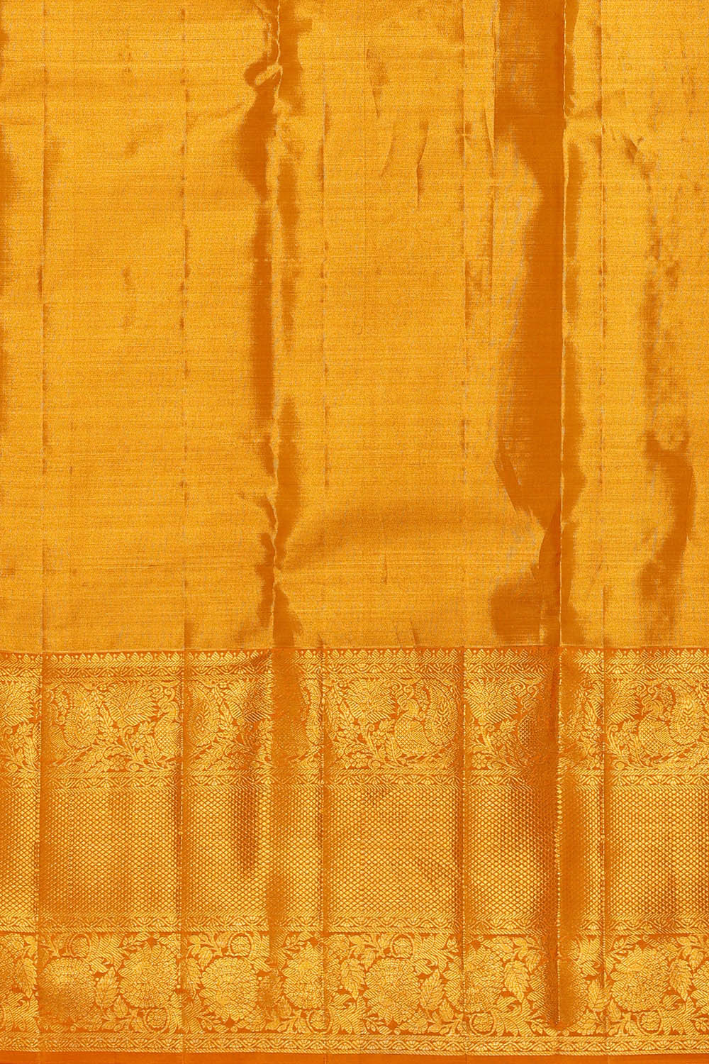 Kanchipattu Golden Yellow Tissue Brocade Saree