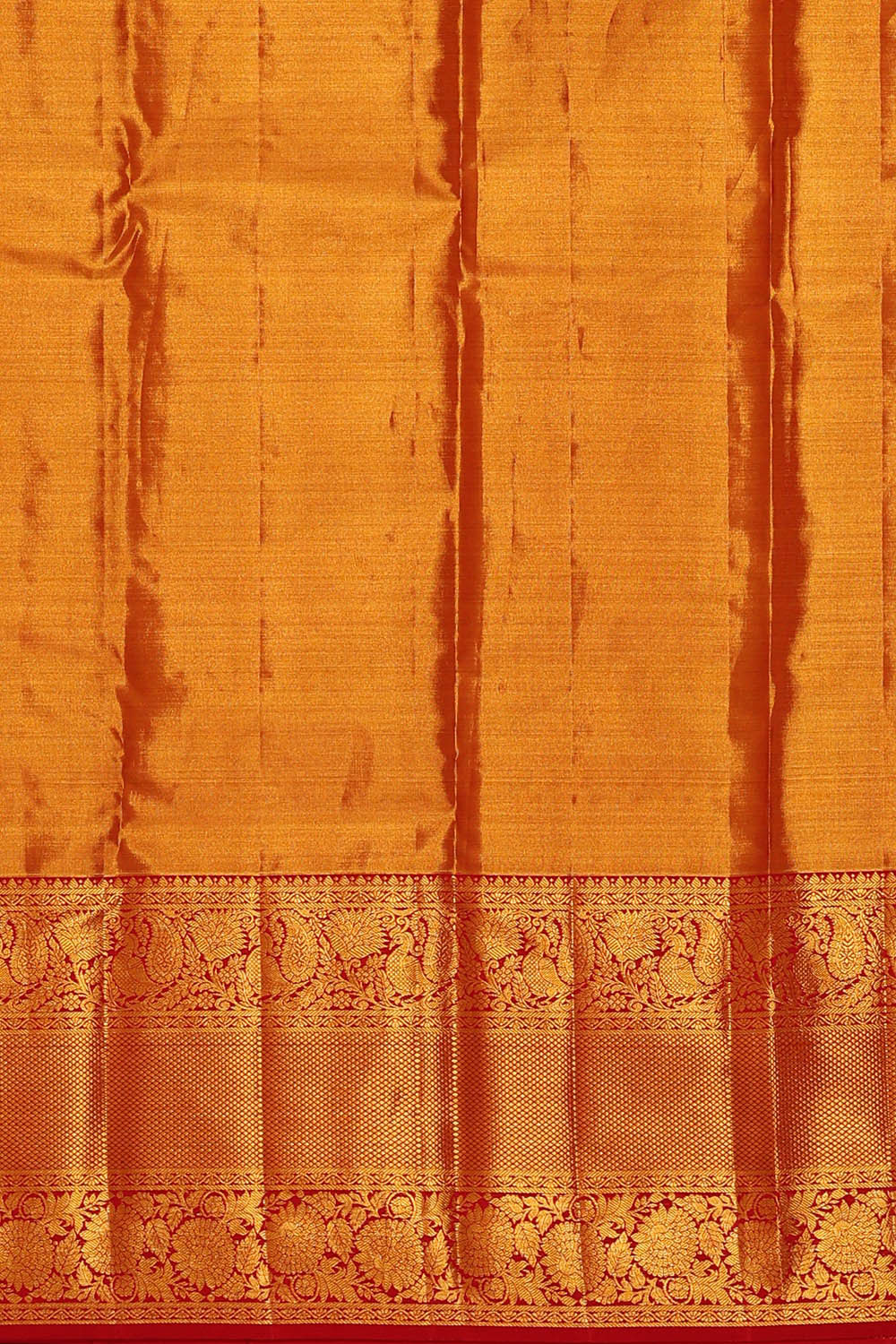 Kanchipattu Golden Brown Tissue Brocade Saree