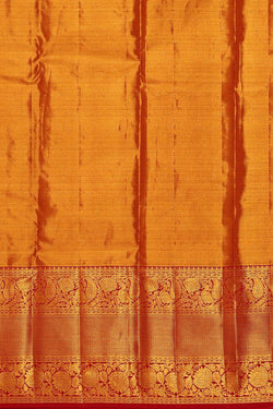 Image of Kanchipattu Golden Brown Tissue Brocade Saree
