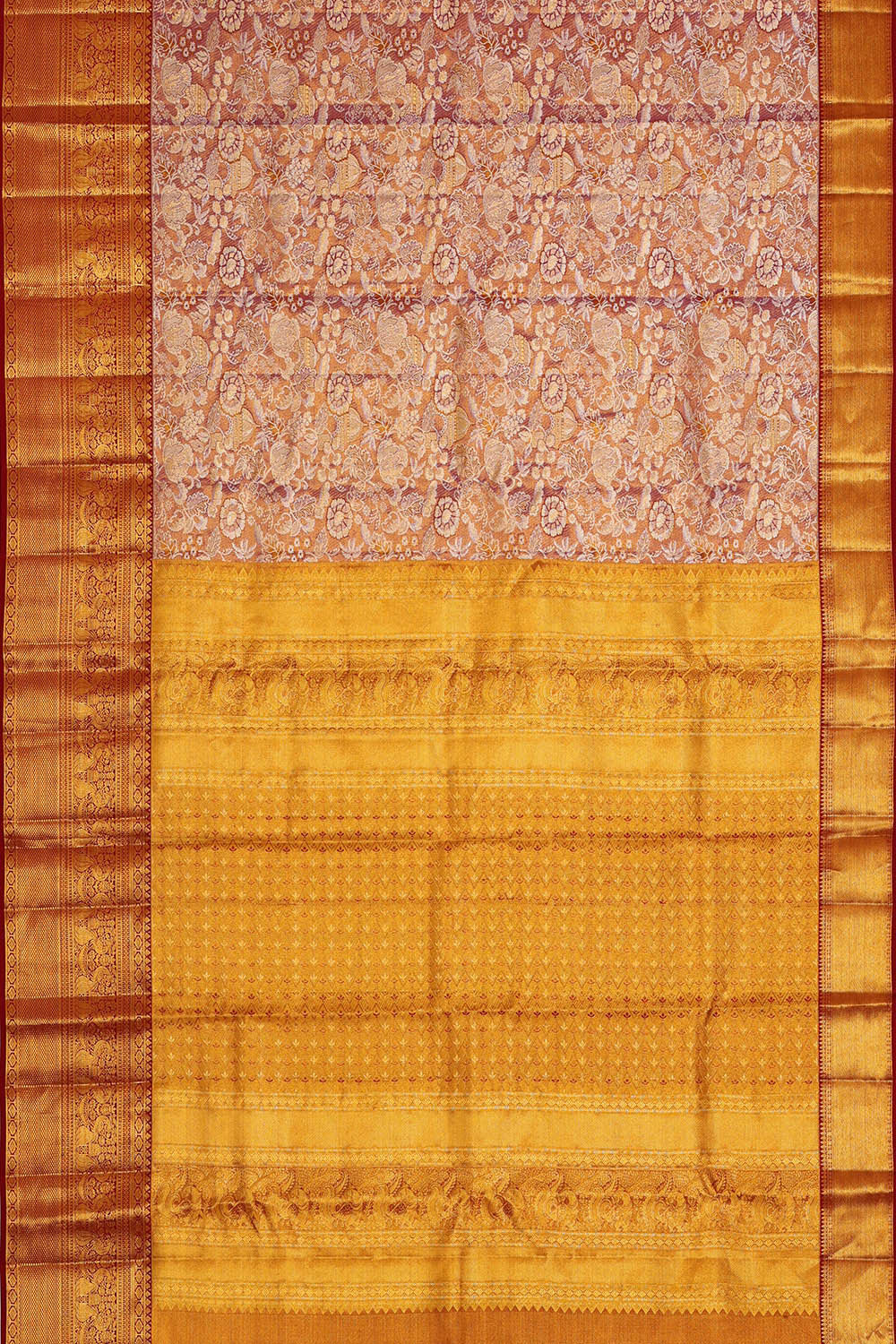 Kanchipattu Dark Lavender Tissue Brocade Saree