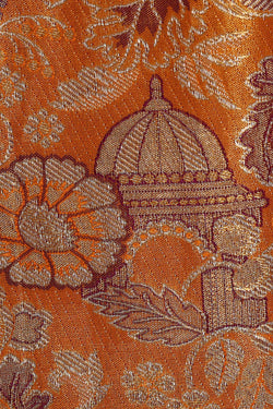 Image of Kanchipattu Golden Yellow Tissue Brocade Saree