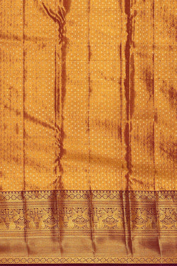 Image of Kanchipattu Golden Yellow Tissue Brocade Saree
