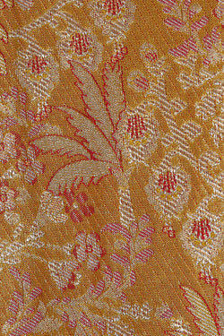 Image of Kanchipattu Mustard Yellow Tissue Brocade Saree