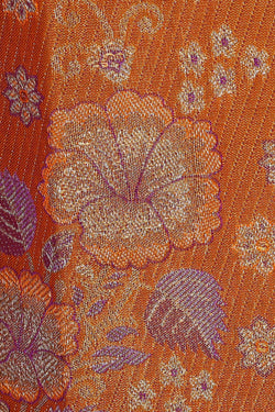 Image of Kanchipattu Mustard Yellow Tissue Brocade Saree