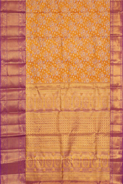 Image of Kanchipattu Mustard Yellow Tissue Brocade Saree