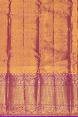 Image of Kanchipattu Mustard Yellow Tissue Brocade Saree