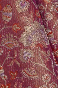 Image of Kanchipattu Purple Tissue Brocade Saree