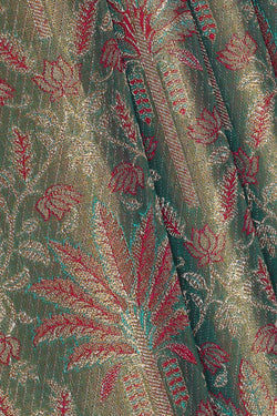Image of Kanchipattu Golden Blue Tissue Brocade Saree