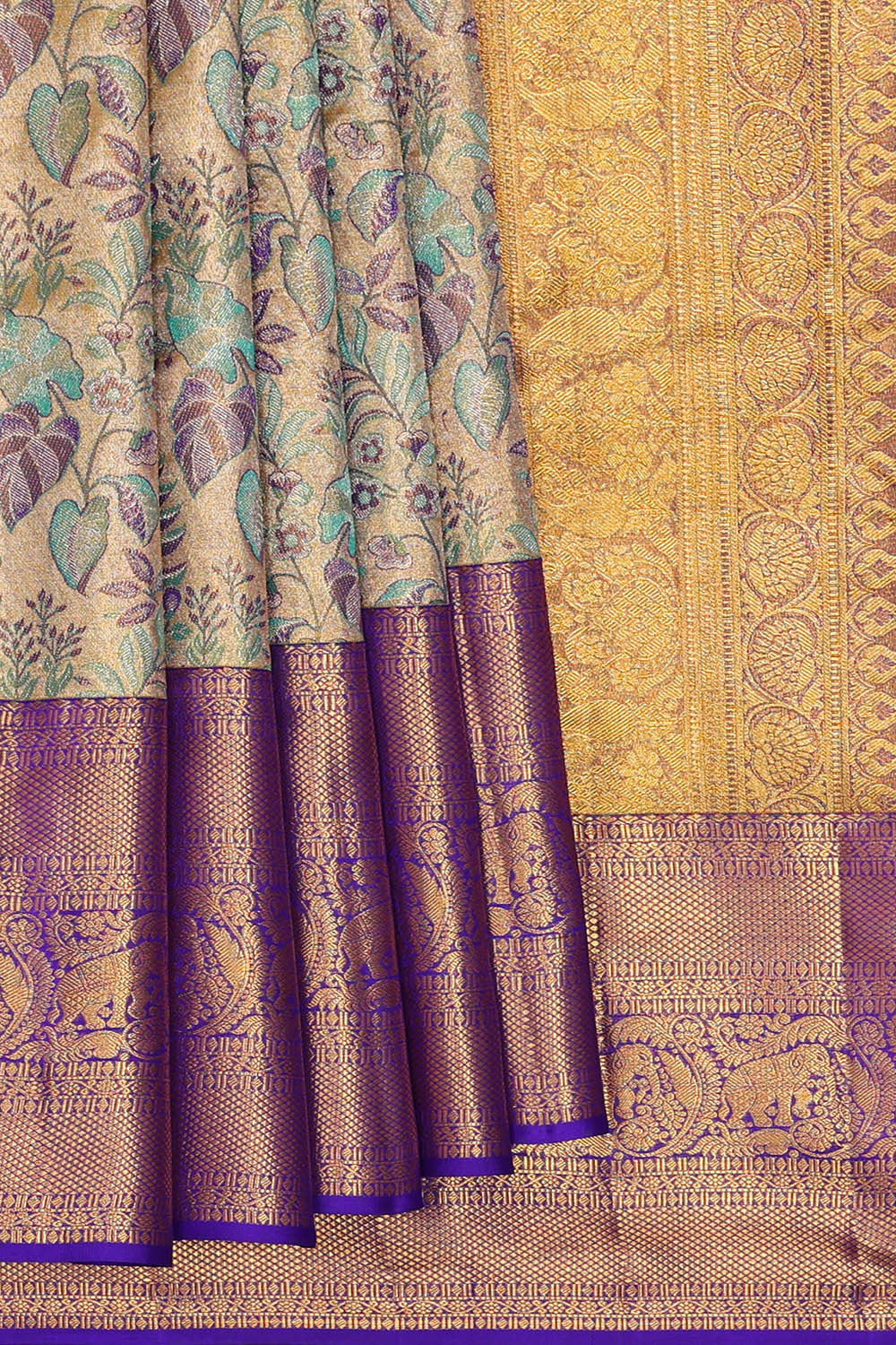 Image of Kanchipattu Gold Tissue Brocade Saree