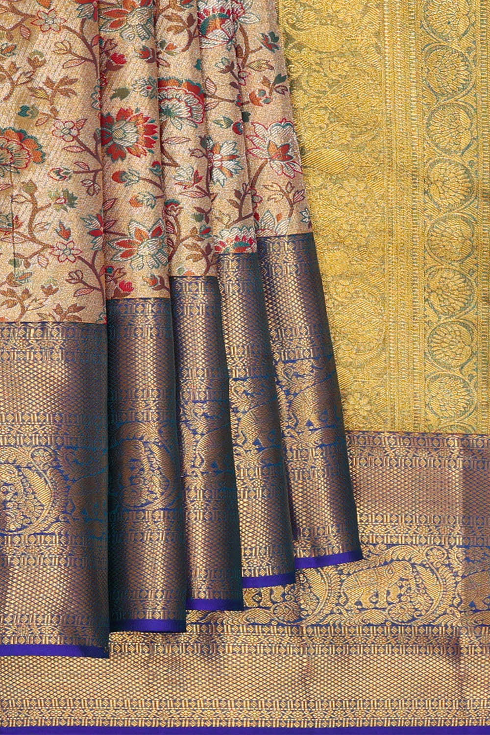 Kanchipattu Gold Tissue Brocade Saree