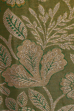 Image of Kanchipattu Green Tissue Brocade Saree