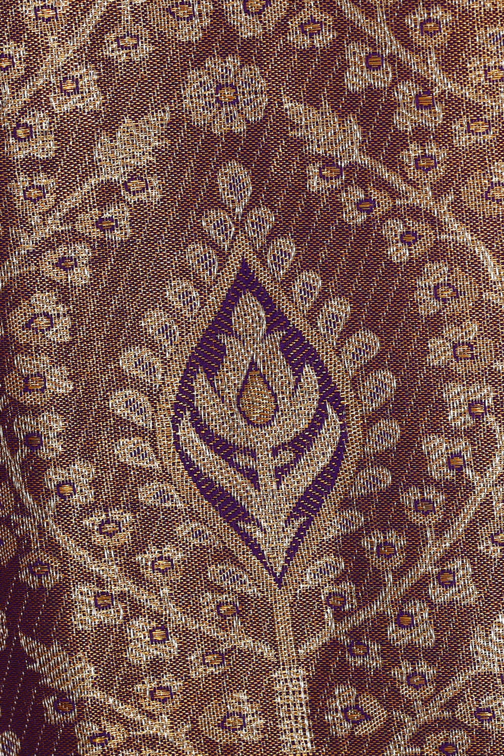 Kanchipattu Golden Violet Tissue Brocade Saree