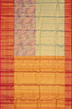 Image of Kanchipattu Sea Green Tissue Brocade Saree