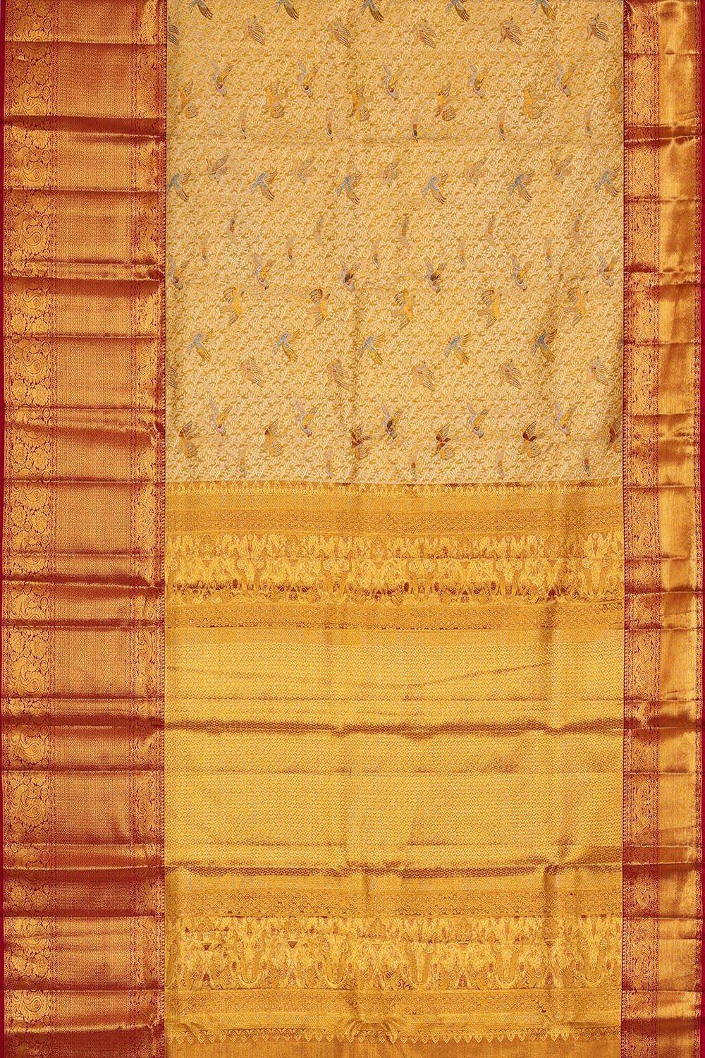 Image of Kanchipattu Gold Tissue Brocade Saree
