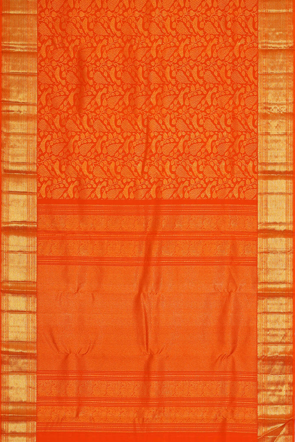 Kanchipattu Orange Brocade Saree