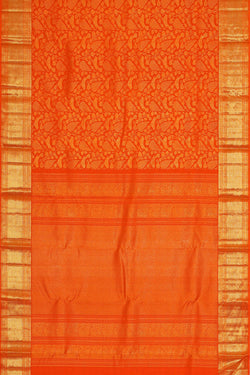 Image of Kanchipattu Orange Brocade Saree