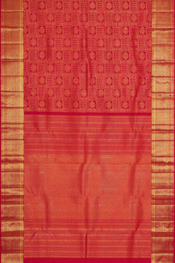 Image of Kanchipattu Reddish Pink Brocade Saree