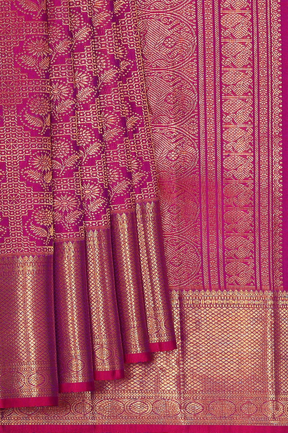Kanchipattu Magenta Brocade Saree