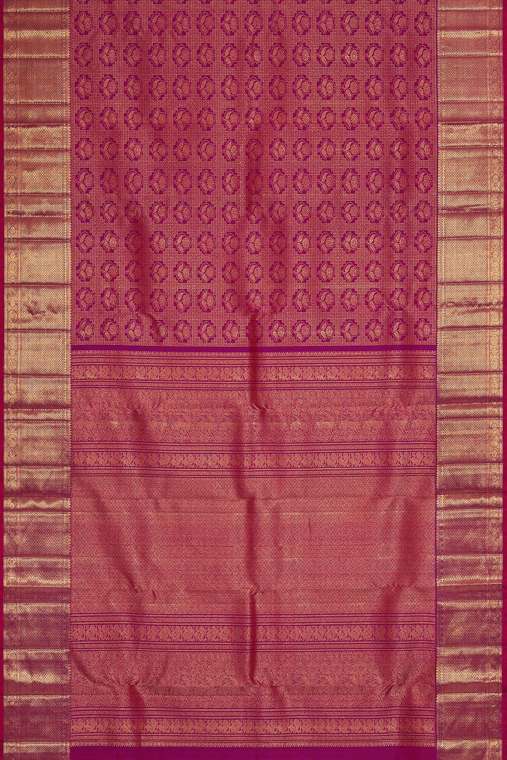 Kanchipattu Magenta Brocade Saree