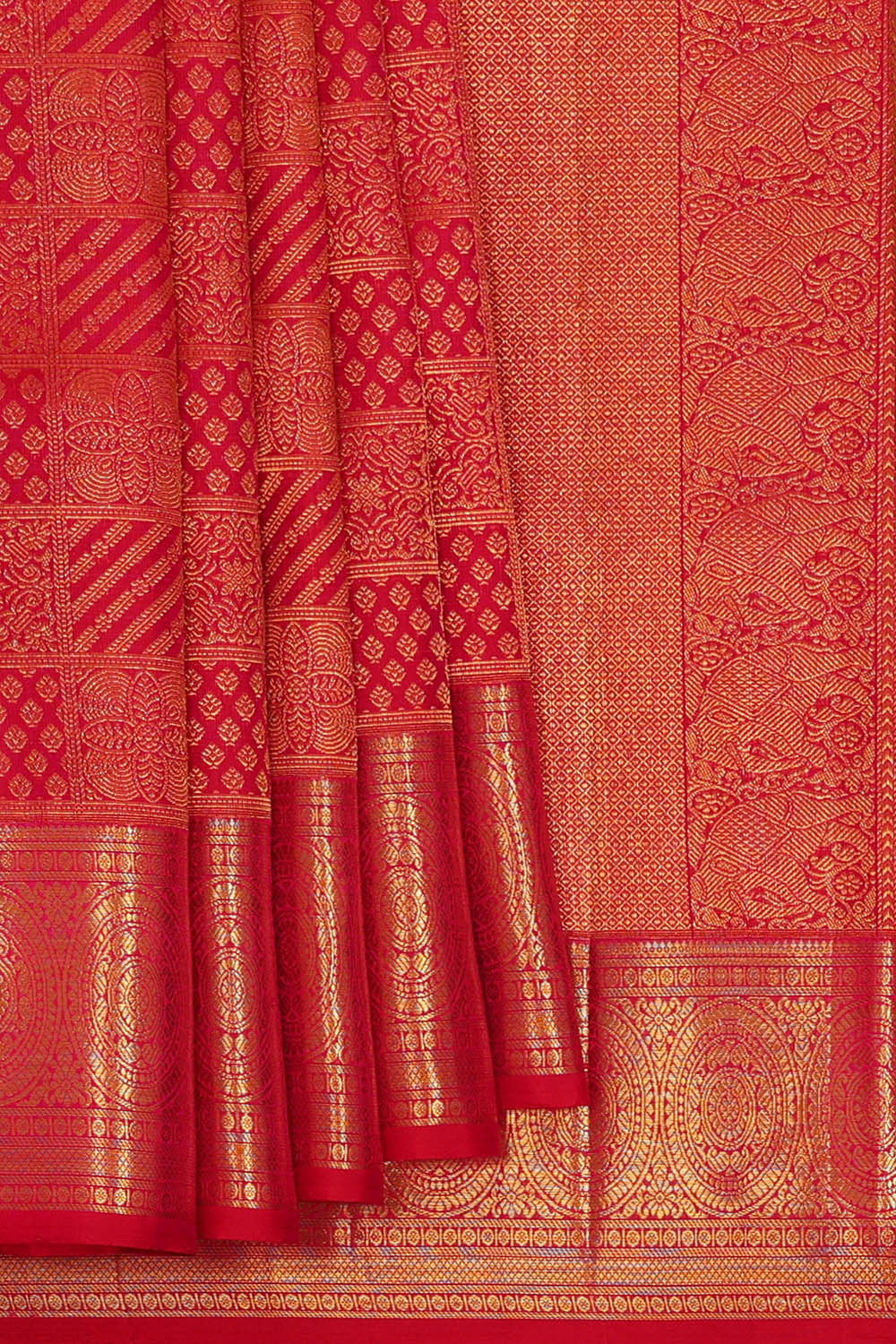 Kanchipattu Red Brocade Saree