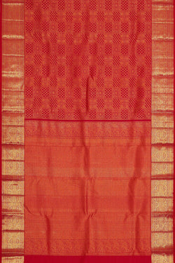 Image of Kanchipattu Red Brocade Saree