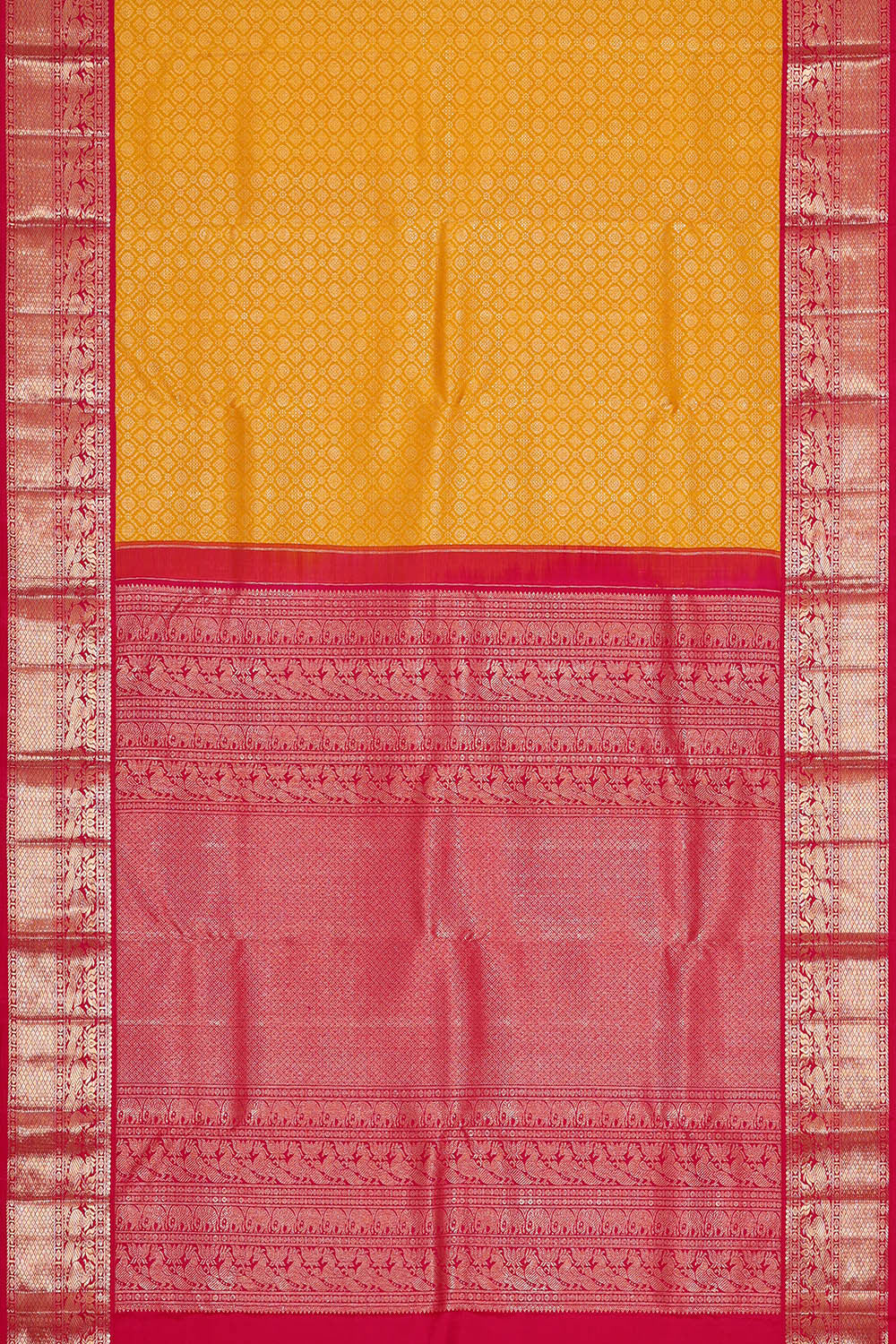 Image of Kanchipattu Yellow Brocade Saree
