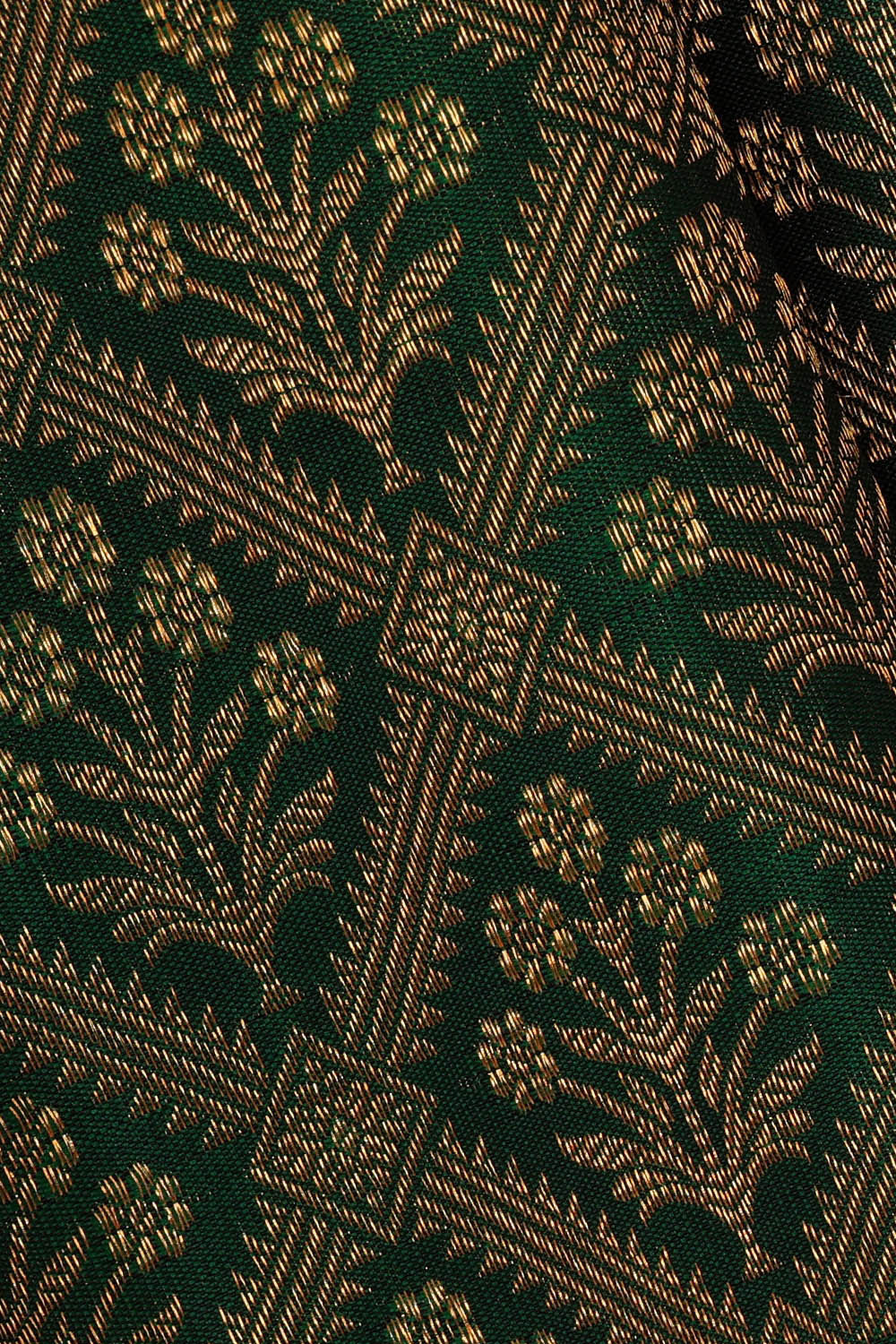 Kanchipattu Bottle Green Brocade Saree