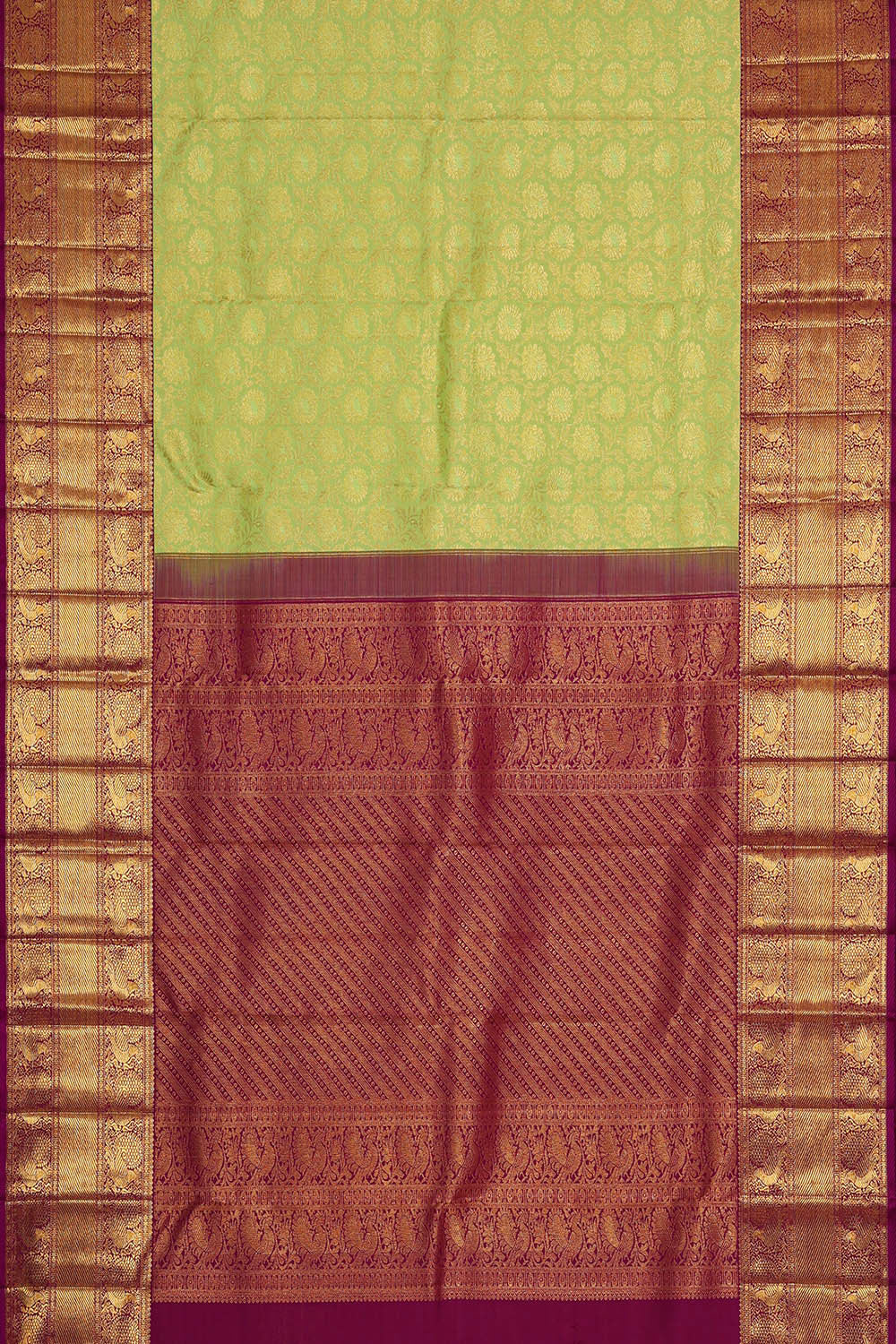 Image of Kanchipattu Light Green Brocade Saree