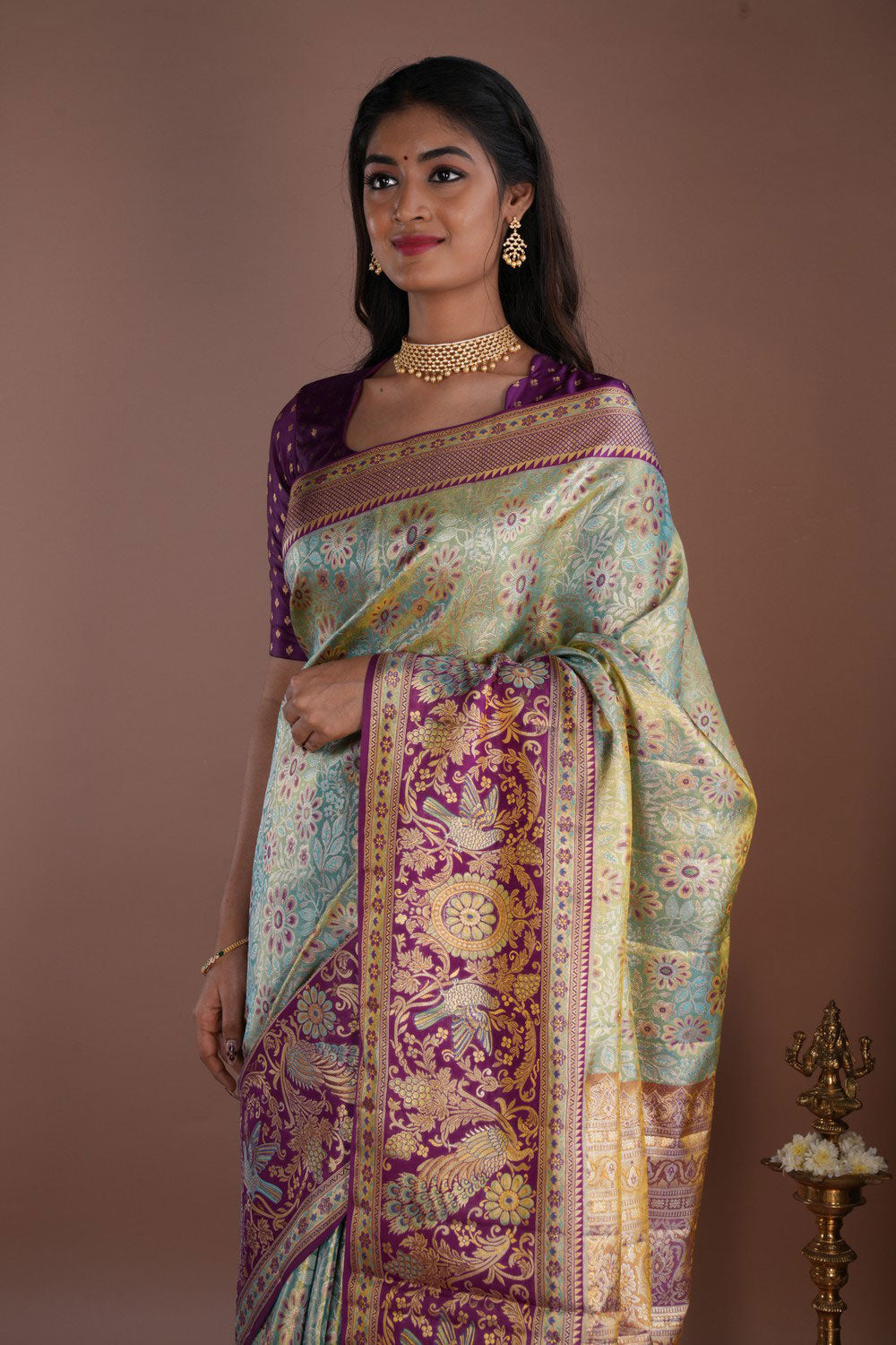 Image of Kanchipattu Brocade Blue Saree