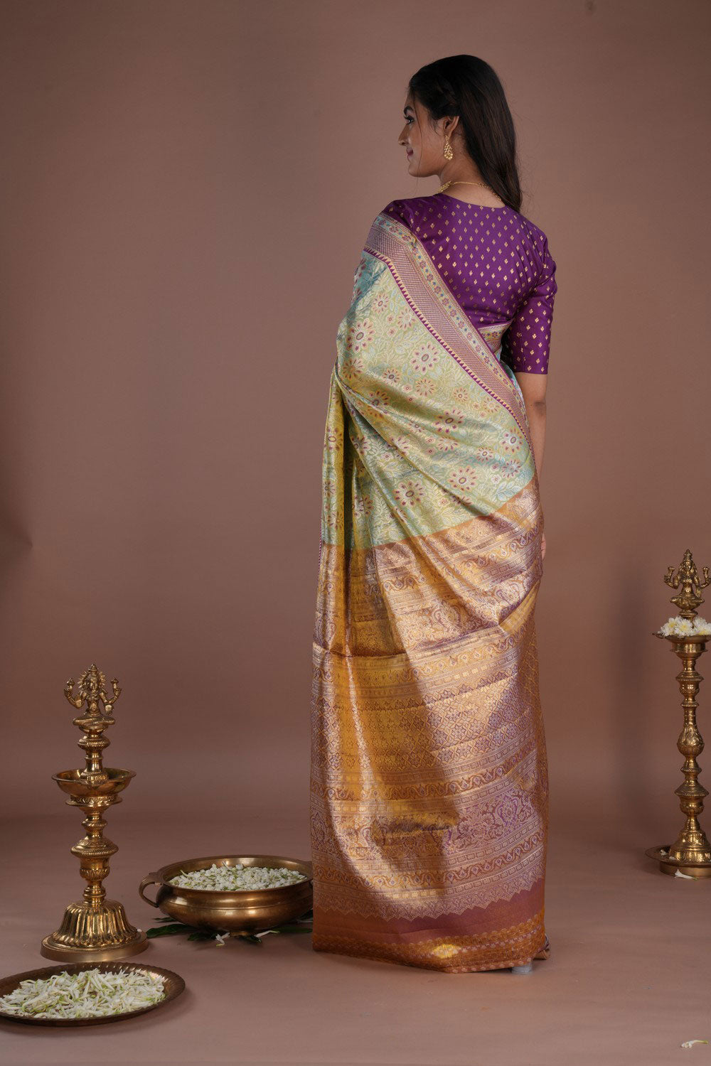 Image of Kanchipattu Brocade Blue Saree