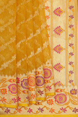 Image of Banarasi Kora Yellow Saree