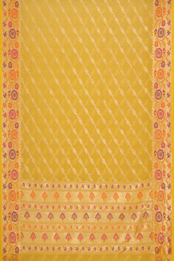 Image of Banarasi Kora Yellow Saree