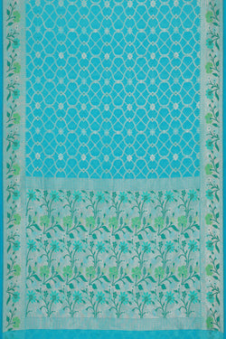 Image of Banarasi Kora Sky Blue Saree