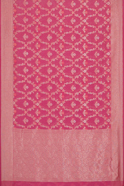 Image of Banarasi Kora Rani Pink Saree