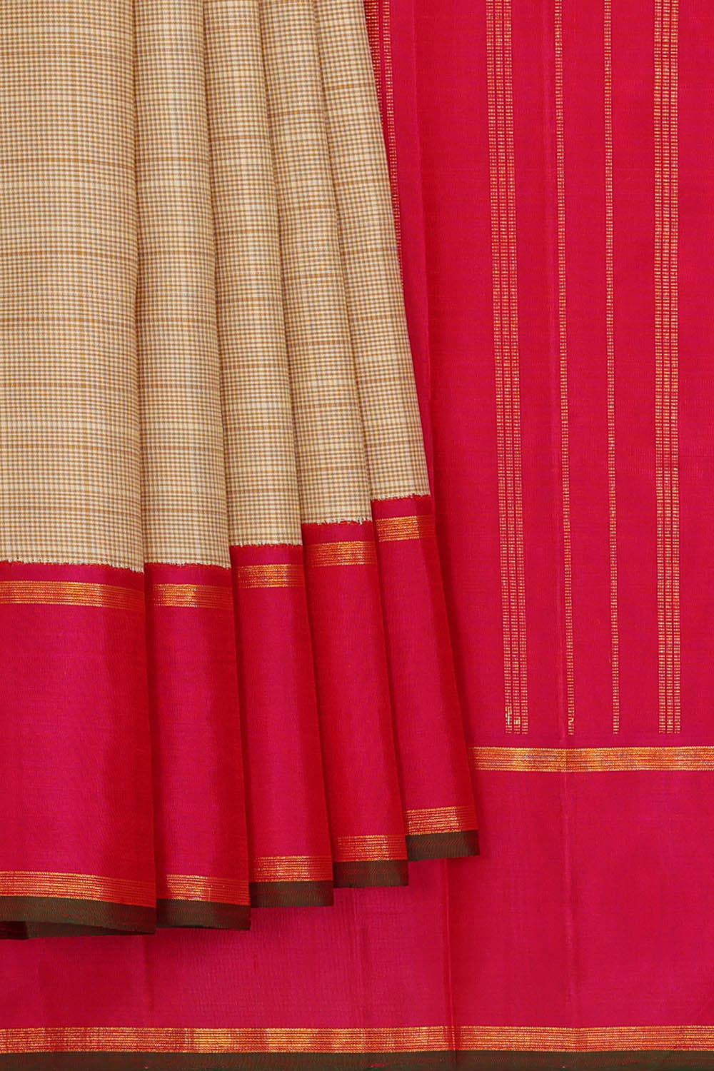 Arani Silk Cream Saree