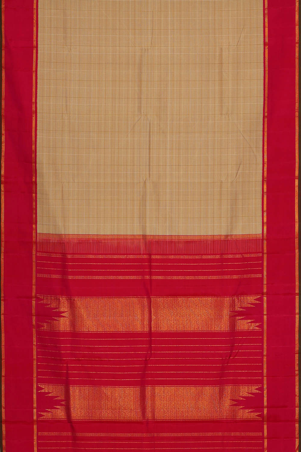 Arani Silk Cream Saree