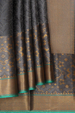 Image of Arani Silk Dark Grey Saree
