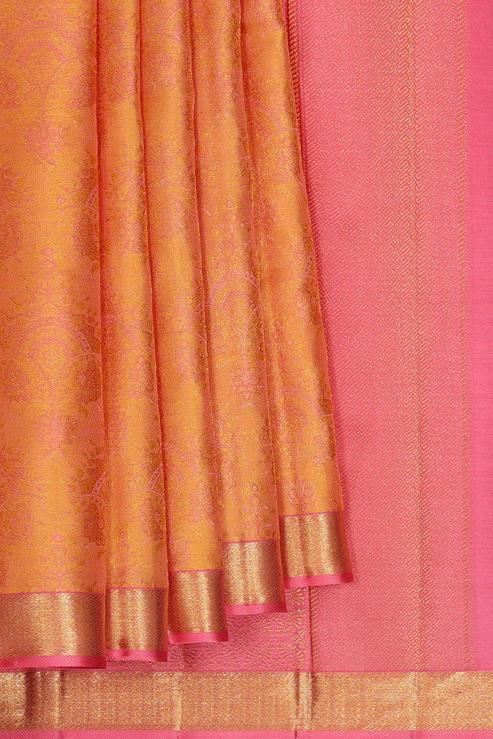 Arani Silk Golden Peach Saree