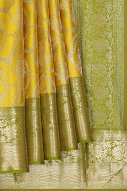 Image of Arani Silk Yellow Saree