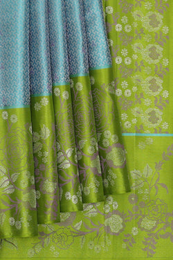 Image of Arani Silk Sea Blue Saree