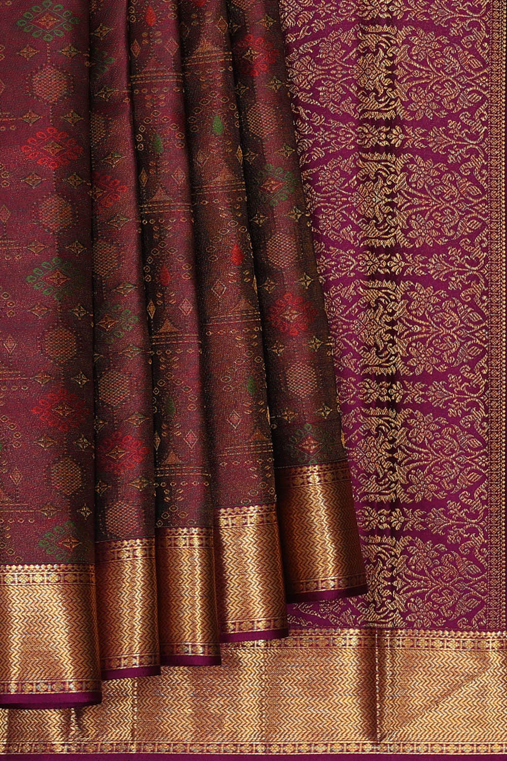Arani Silk Deep Wine Saree