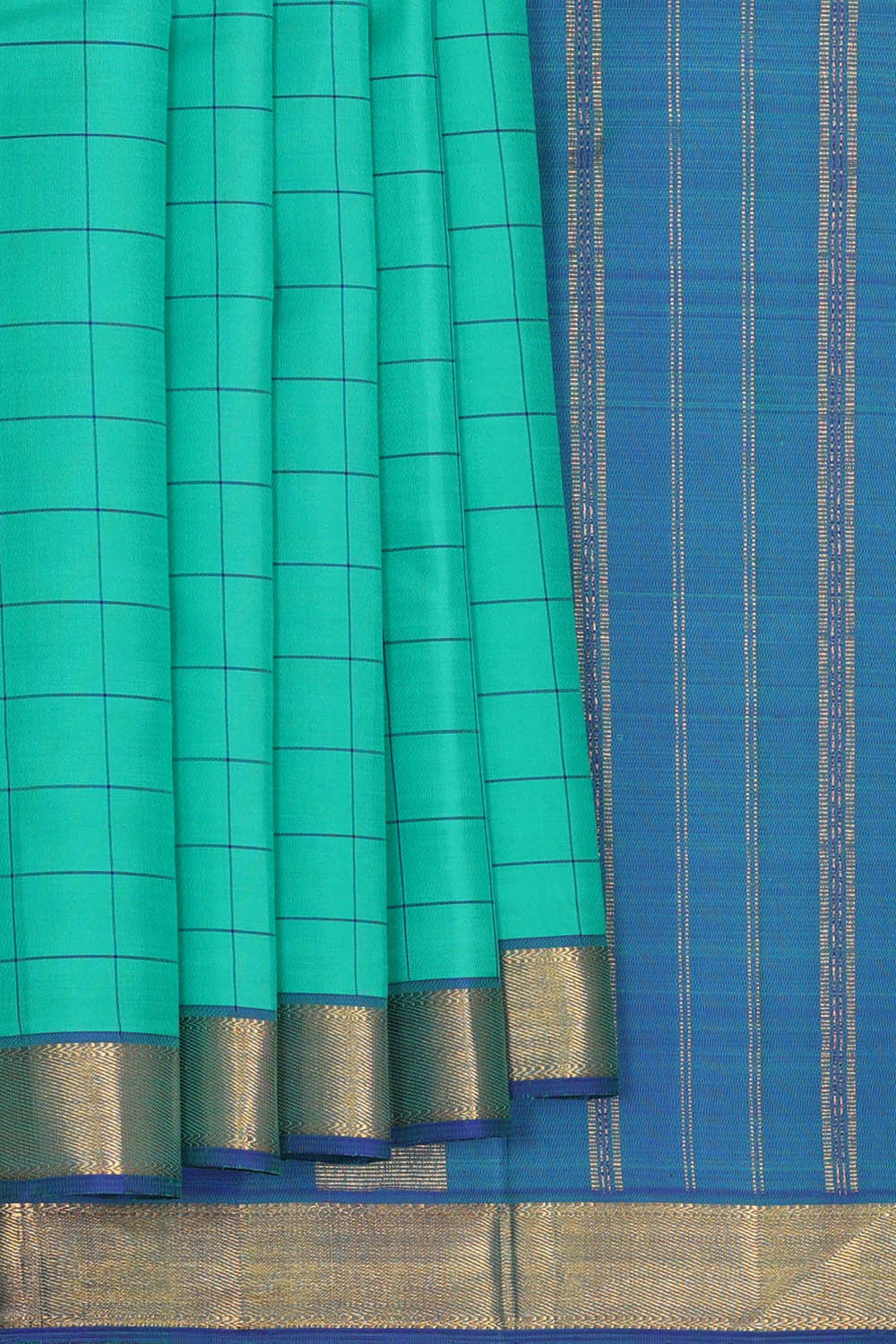 Image of Arani Silk Sea Green Saree