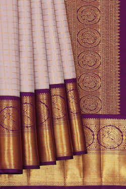 Image of Arani Silk Creamy Mauve Saree