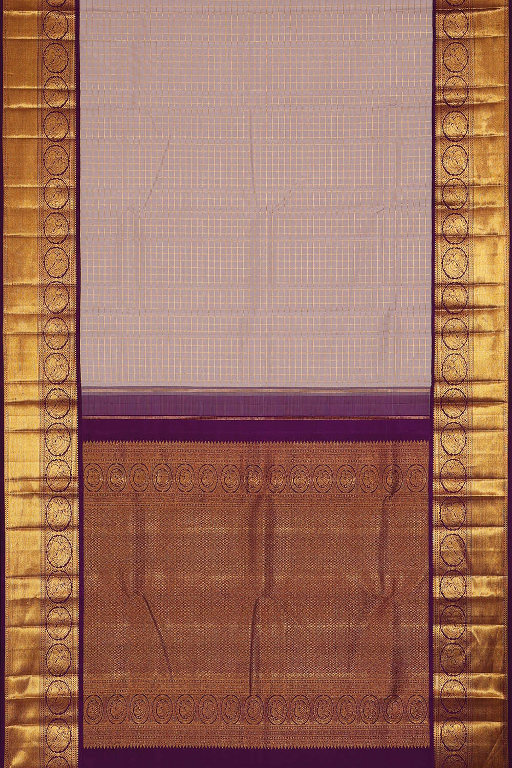 Arani Silk Creamy Mauve Saree