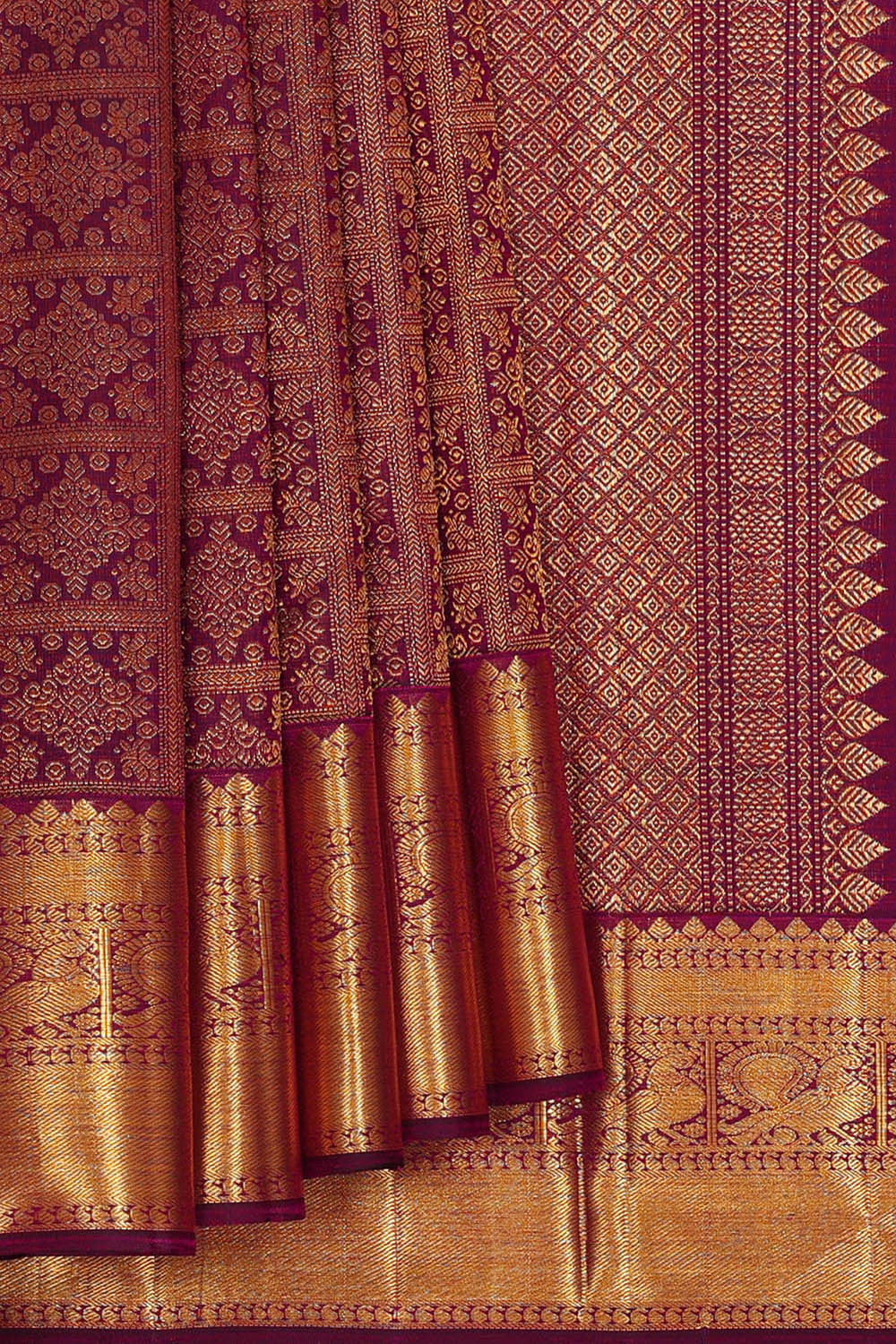 Arani Silk Deep Wine Saree