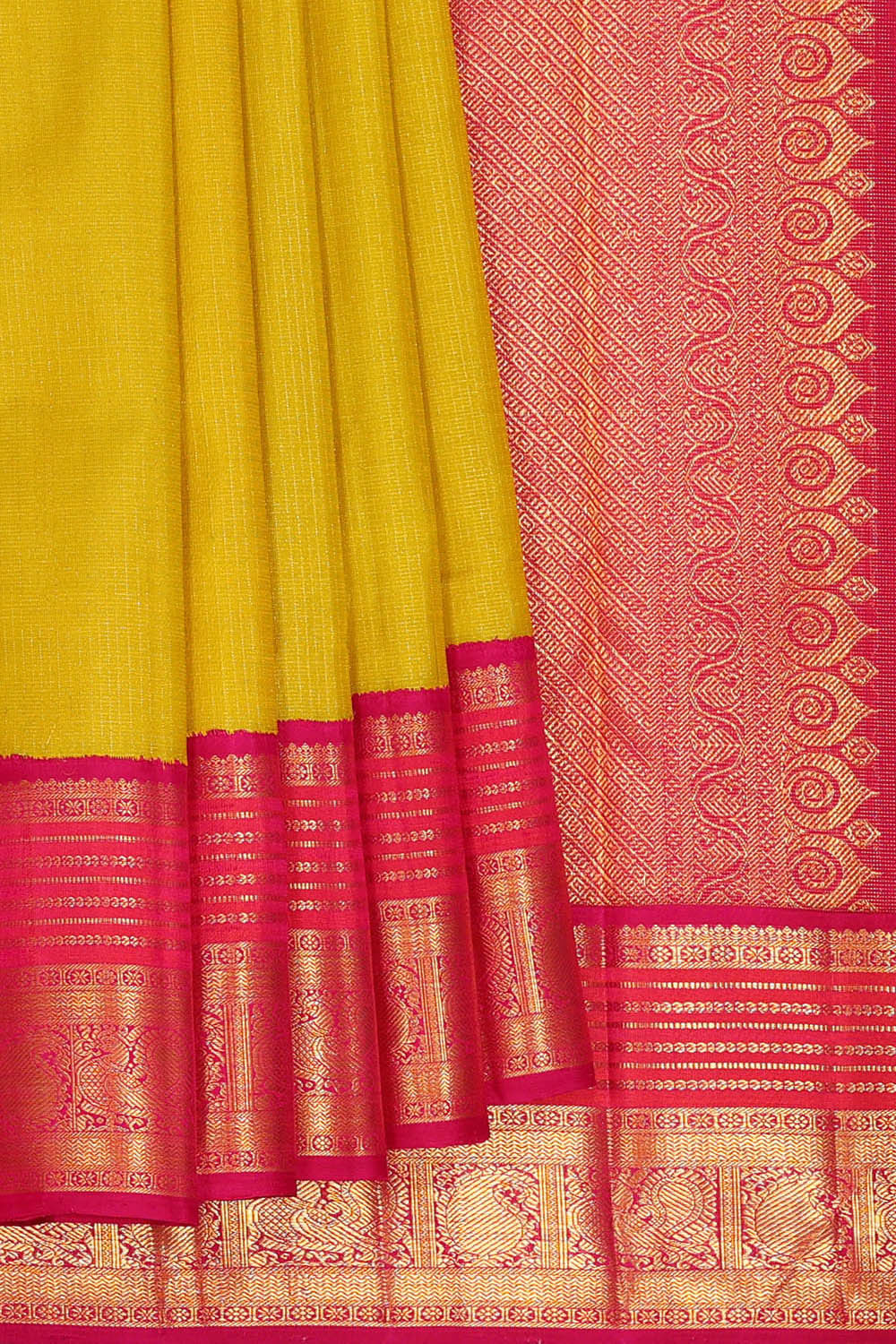 Image of Arani Silk Yellow Saree