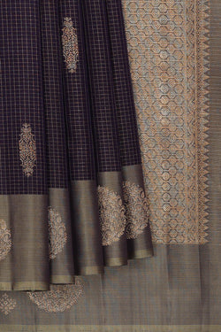 Image of Arani Silk Navy Blue Saree