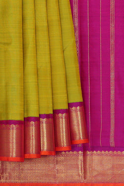 Image of Arani Silk Parrot Green Saree