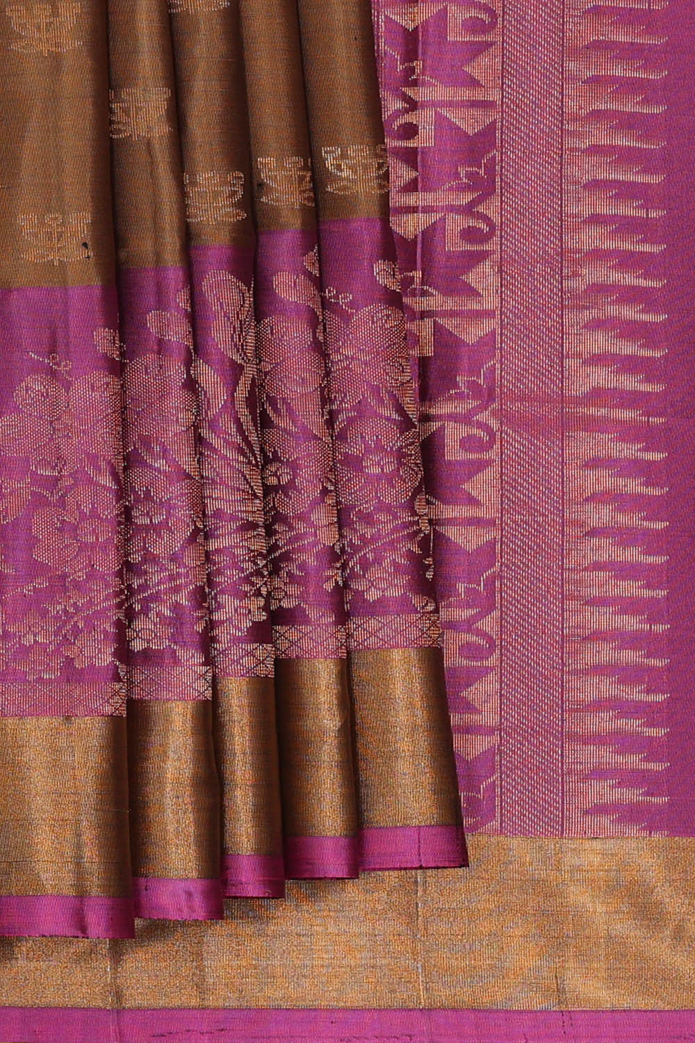 Image of Brown Silk Saree